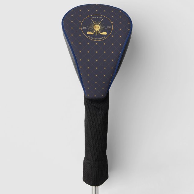 Personalized Gold Golf Clubs Head Cover (Front)