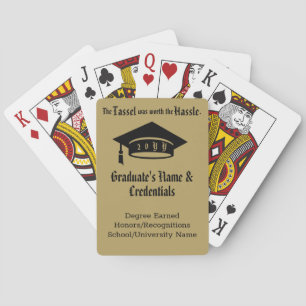 Personalized Gold Graduation Cap and Tassel Playing Cards