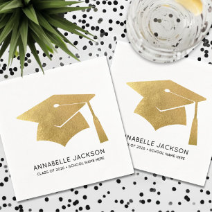 Personalized Gold Graduation Napkin