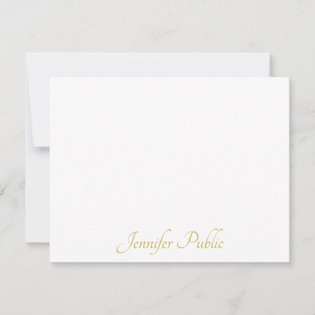 Personalized Gold Handwritten Script Text Template (Front)