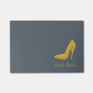Personalized Gold high heel shoe Post-it Notes
