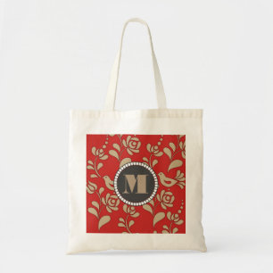 Personalized Gold Hungarian Folk Art Tote Bag