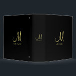 Personalized Gold Initial Letter Monogram Elegant Binder<br><div class="desc">Personalized Initial Letter Monogram Elegant Template Modern Black And Gold 3 Ring Binder.</div>