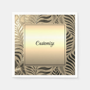 Personalized Gold Leaf Motif Napkin