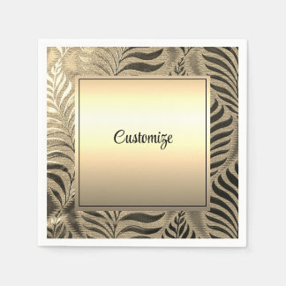 Personalized Gold Leaf Motif Napkin