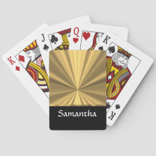 Personalized gold look and black playing cards