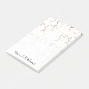 Personalized Gold Marble Post-it Notes