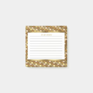 Personalized Gold Mermaid Scales 3x3 Post-it Notes