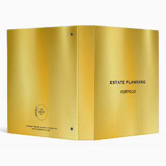 Personalized Gold Metallic Estate Planning Portfol Binder