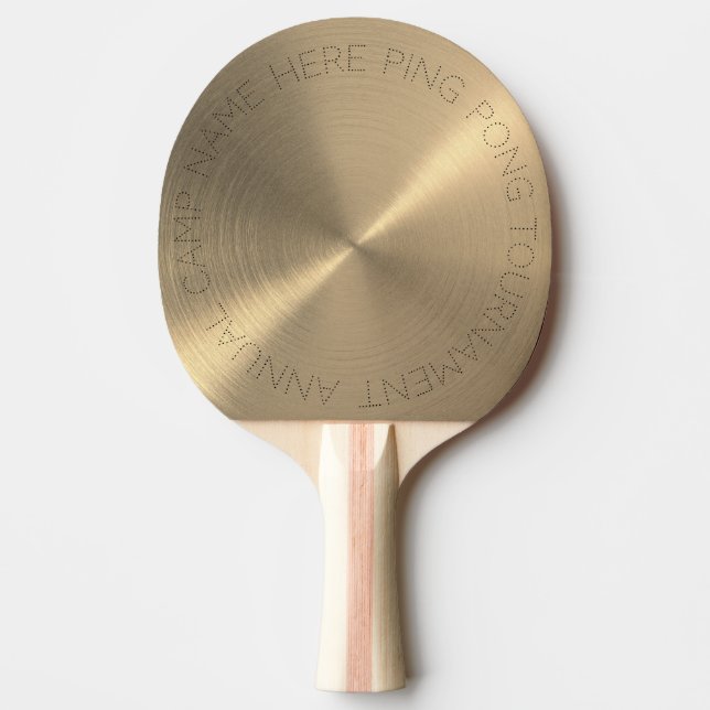 Personalized Gold Metallic Ping Pong Paddle (Front)