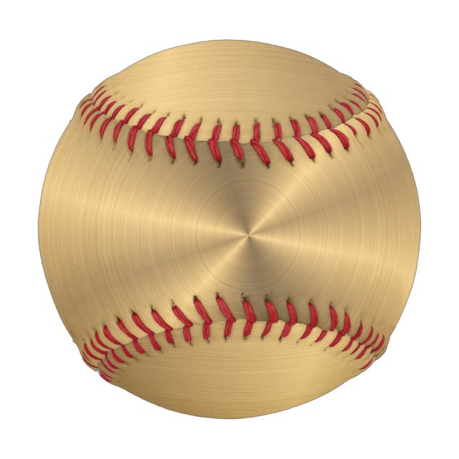 Personalized Gold Metallic Radial Texture Baseball (Front)