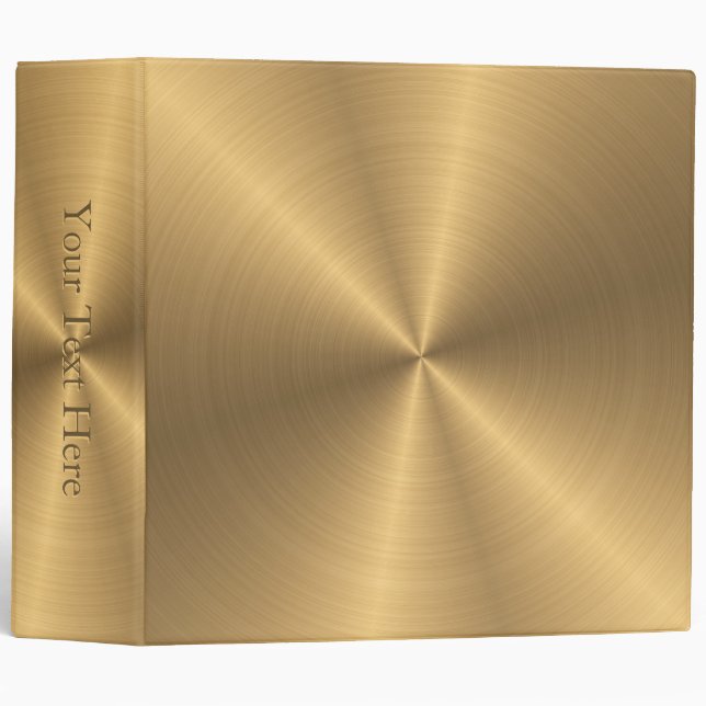 Personalized Gold Metallic Radial Texture Binder (Front/Spine)