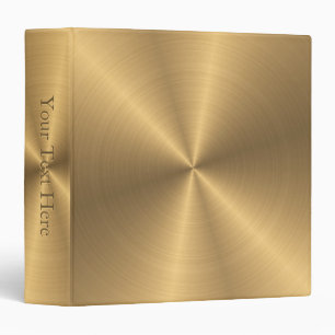 Personalized Gold Metallic Radial Texture Binder