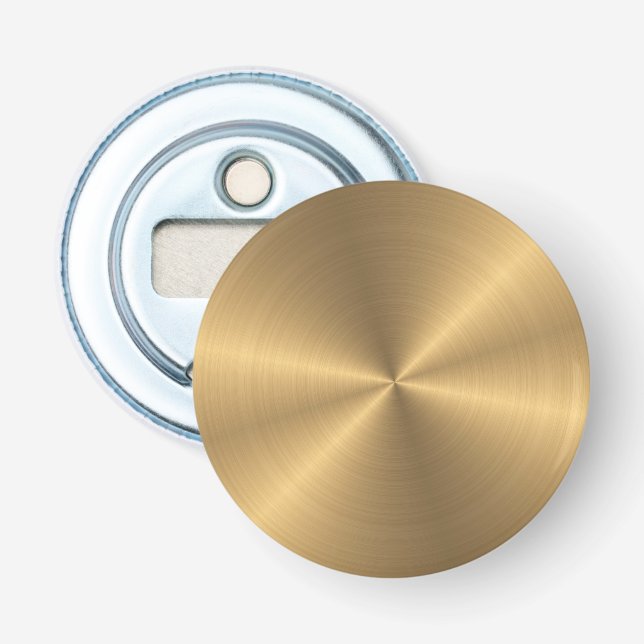 Personalized Gold Metallic Radial Texture Bottle Opener (Front)