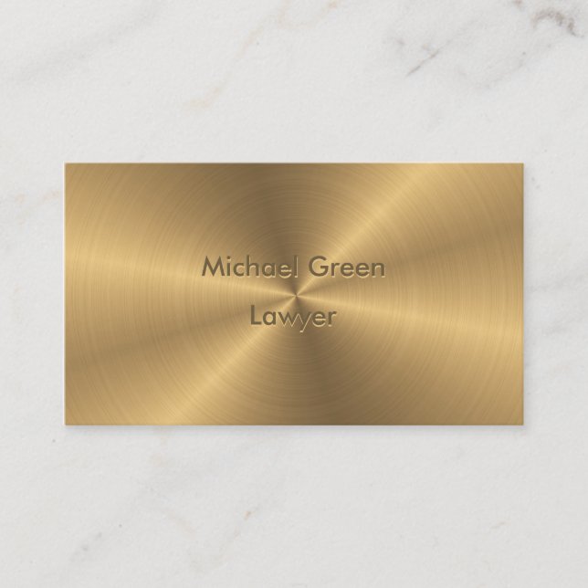 Personalized Gold Metallic Radial Texture Business Card (Front)