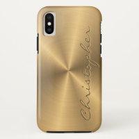 Personalized Gold Metallic Radial Texture