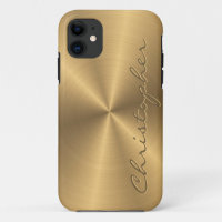 Personalized Gold Metallic Radial Texture