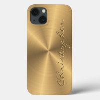 Personalized Gold Metallic Radial Texture