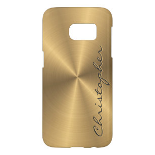 Personalized Gold Metallic Radial Texture Samsung Galaxy S7 Case