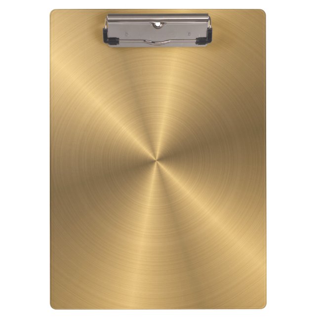 Personalized Gold Metallic Radial Texture Clipboard (Front)