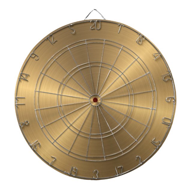 Personalized Gold Metallic Radial Texture Dartboard (Front)