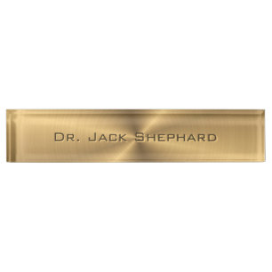 Personalized Gold Metallic Radial Texture Nameplate