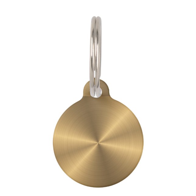 Personalized Gold Metallic Radial Texture Pet Tag (Back)