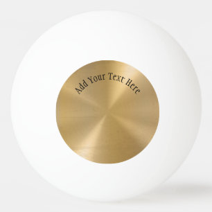 Personalized Gold Metallic Radial Texture Ping Pong Ball