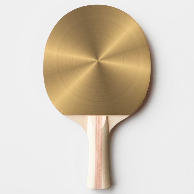 Personalized Gold Metallic Radial Texture Ping Pong Paddle (Front)