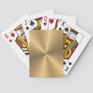 Personalized Gold Metallic Radial Texture Playing Cards