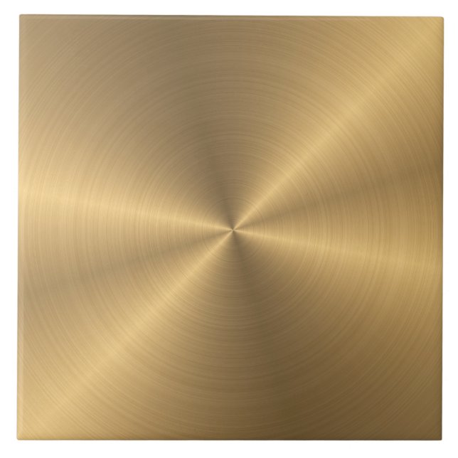 Personalized Gold Metallic Radial Texture Tile (Front)
