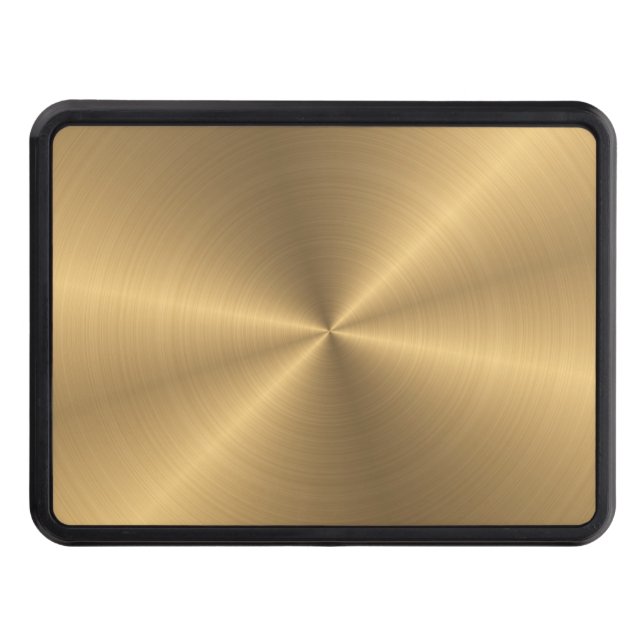Personalized Gold Metallic Radial Texture Trailer Hitch Cover (Front)