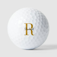 Personalized Gold Monogram Name Initial Golf Ball