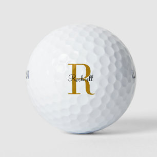 Personalized Gold Monogram Name Initial  Golf Balls