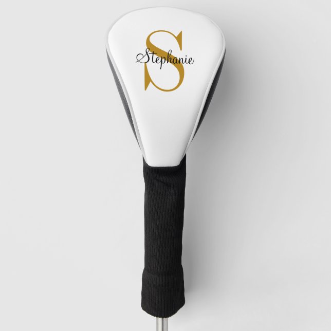 Personalized Gold Monogram Name Initial Golf Head  Cover (Front)