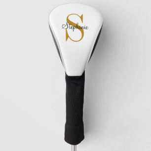 Personalized Gold Monogram Name Initial Golf Head  Golf Head Cover