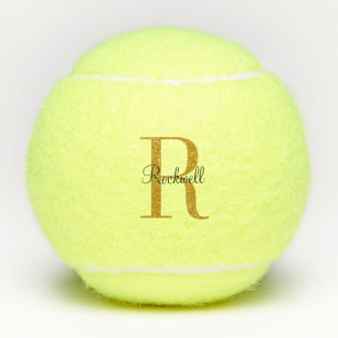 Personalized Gold Monogram Name Initial  Tennis Balls