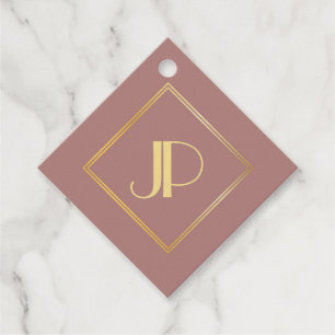 Personalized Gold Monogram Rose Gold Template Favour Tags