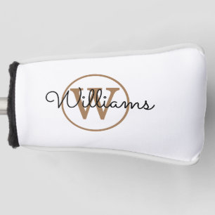 Personalized Gold Monogram Script Name Golf Head Cover