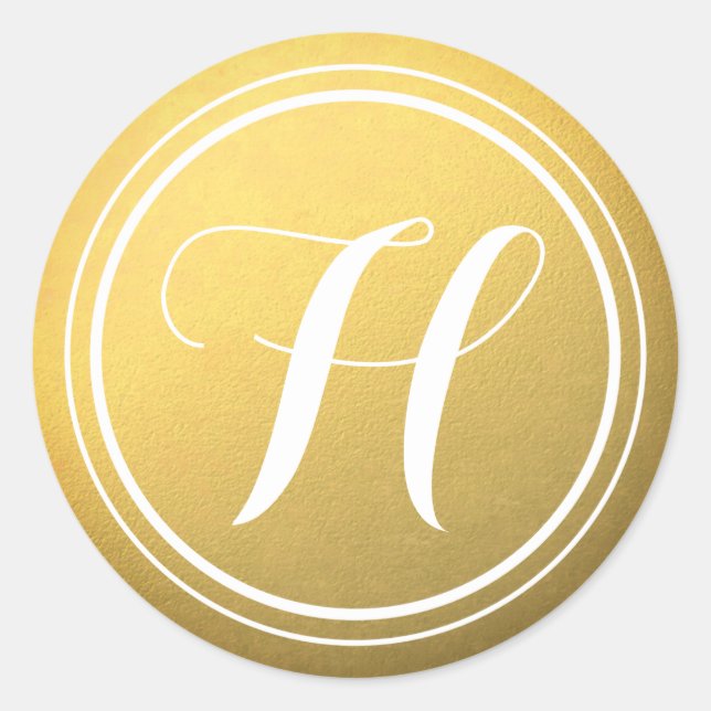 Personalized Gold Monogram Stickers (Front)