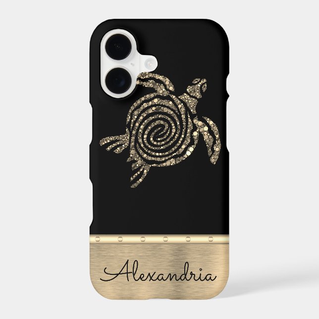 Personalized Gold Mosaic Turtle  (Back)