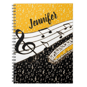 Personalized Gold music theme Notebook