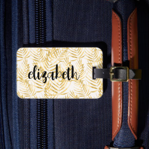Personalized Gold Palm Chic Luggage Tag