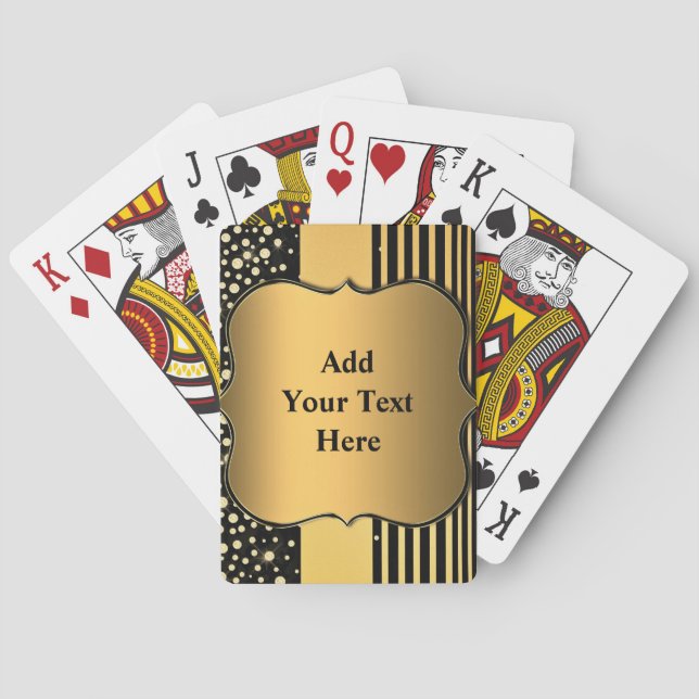 Personalized Gold Playing Cards Custom Text Name (Back)