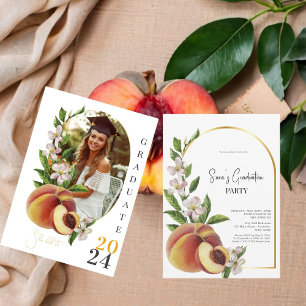 Personalized Gold Retro Photo Graduation Party Invitation