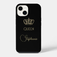 Personalized Gold Royalty Queen on Black