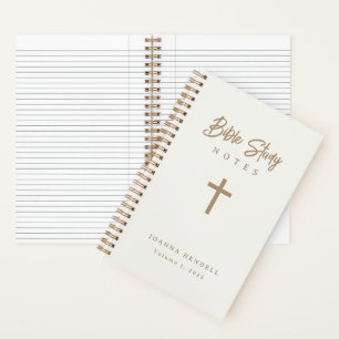 Personalized Gold Script Calligraphy Bible Study Notebook