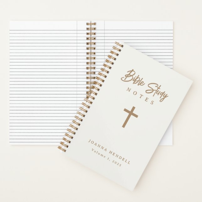 Personalized Gold Script Calligraphy Bible Study Notebook (Inside)