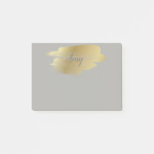 Personalized Gold Smudge Post it Notes