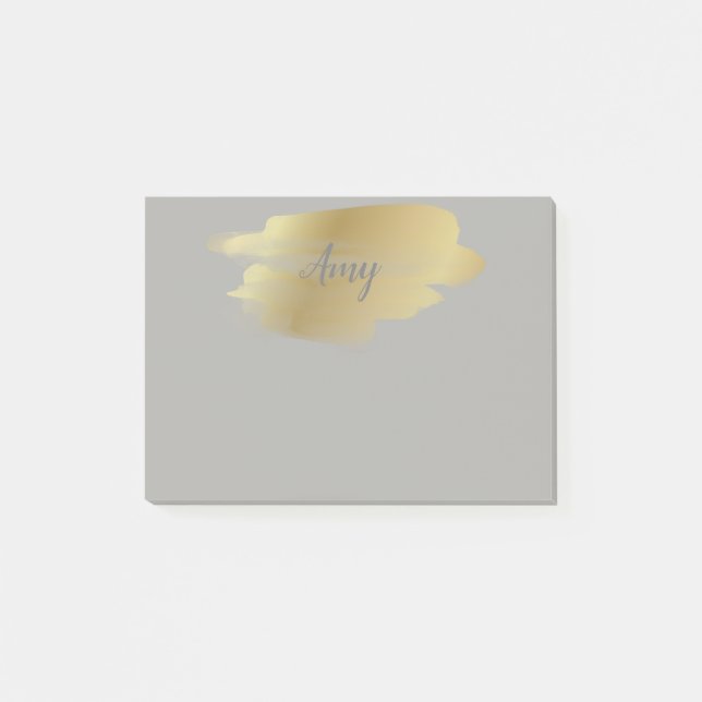 Personalized Gold Smudge Post it Notes (Front)